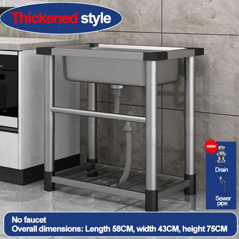 304 stainless steel sink, single-sink sink, household vegetable-washing sink, under-sink sink, large single sink, kitchen water