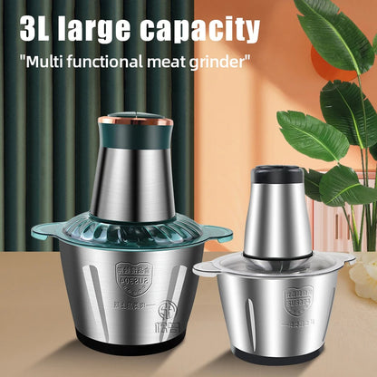 2Speeds 304Stainless Steel Electric Chopper Meat Grinder Mincer Food Processor Slicer Vegetable Food Chopper Meat Slicer Machine.