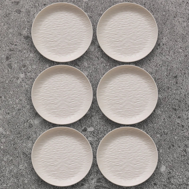 INS Stone Grain Bone Plate Relief Premium Steak Dining for Simple western Food Plate Salad Plate Special Look Household Items.