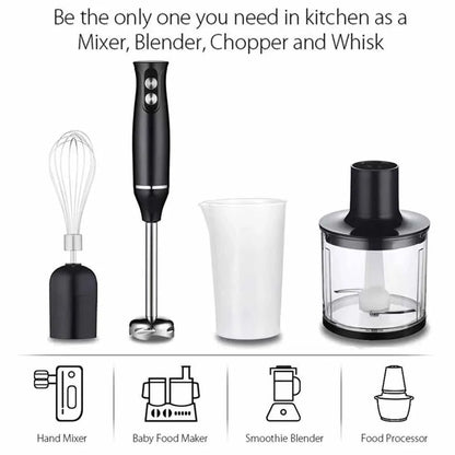 4 in 1 Household Electric Mixer Handheld Kitchen Food Mixer Multifunctional Adjustable 500W Egg Cream Dough Bread Mixer Grinder.