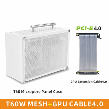 METALFISH T60 Mini ITX White Case 9L With Acrylic Or Mesh Side Panel and Portable Handle Support SFX PSU/300mm GPU/2*120mm Fan.