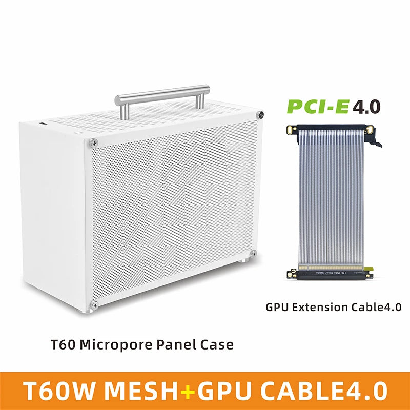 METALFISH T60 Mini ITX Black Case 9L With Acrylic Or Mesh Side Panel and Portable Handle Support SFX PSU/300mm GPU/2*120mm Fan