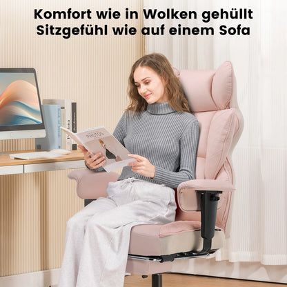 COMHOMA Gaming Stuhl, ergonomischer Bürostuhl, Schreibtischstuhl mit verstellbare Armlehnen, Taschenfederkern-Lendenwirbelstütze