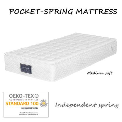 matratzen 140x200 90x200 160x200cm 7 Zonen Kaltschaum Matratze, Taschenfederker, Härtegrad H3, 25cm Höhe,versteppter Mikrofaserbezug-Topping