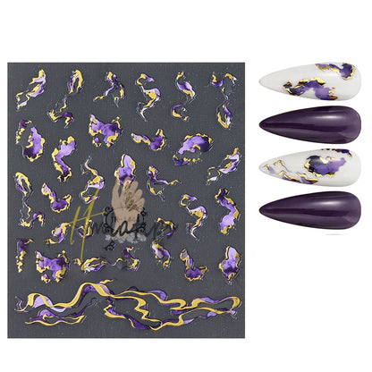 3D Jelly Gradient Nail Sticker Red Pink Blush Sliders Nail Design Gradient Style Translucent Gel Polish Wraps Decal.