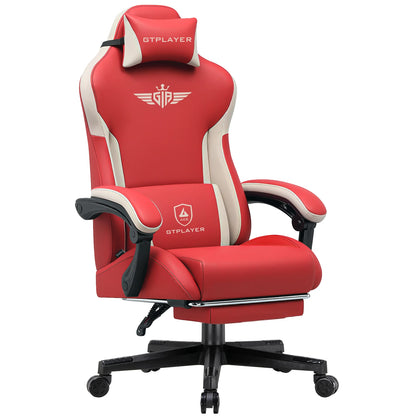 GTPLAYER Gaming Stuhl, Ergonomischer Gamer Stuhl aus Stoff mit Lendenwirbelstütze, PC-Stuhl mit verbreiterter Rückenlehne