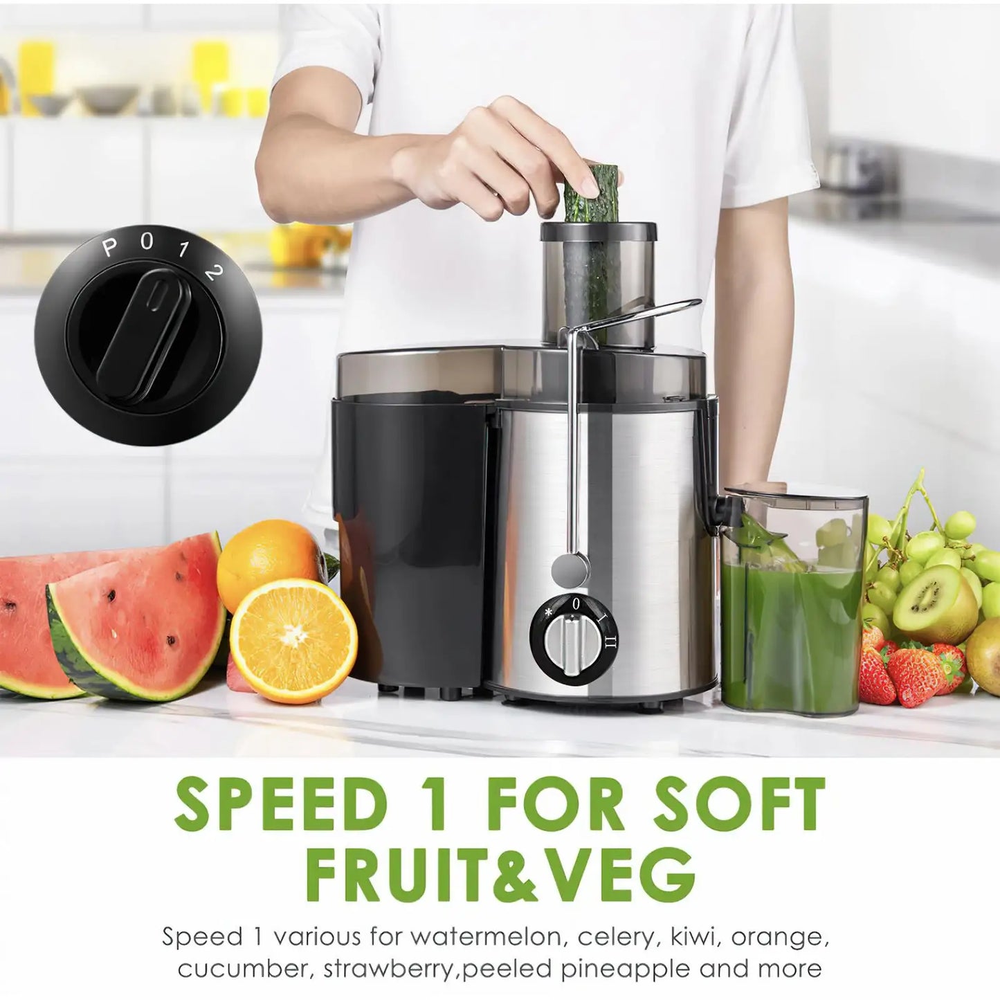 400W Electric Juicer Machine Juicer Wide fall for Whole Fruit Juicer Juicer vegables Fruit mix Blender with boot.