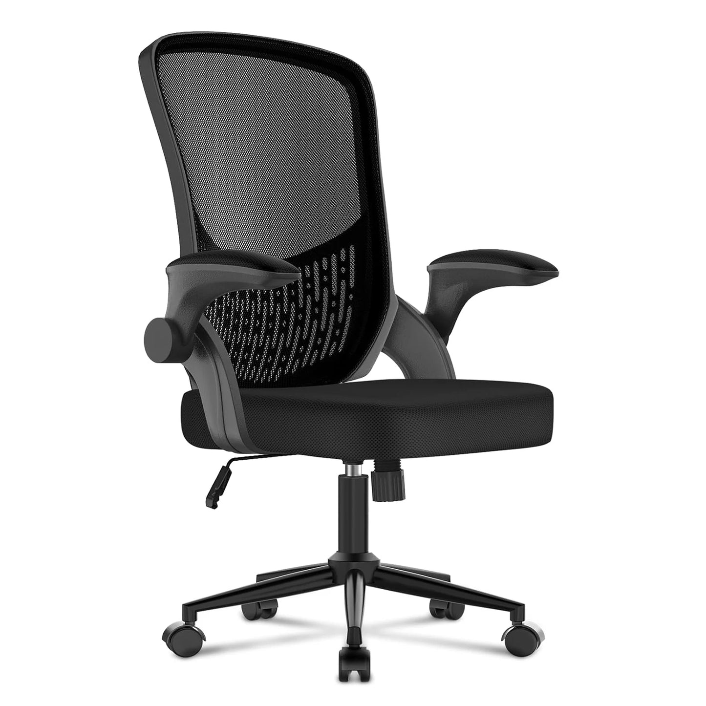 Naspaluro Ergonomic Office Chair Desk Chair with 90° Folding Armrests Lumbar Support Breathable Mesh Padding for Home Office