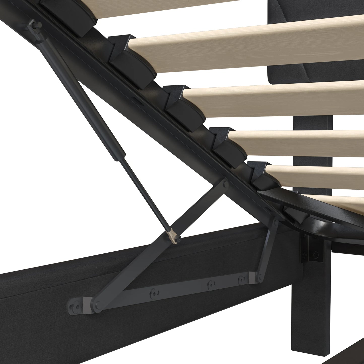 Rosahqnda Soft Bed,Air Pressure Storage Bed, with LED and USB Charging Ports,Adjustable Headboard,Bedroom,Adults,Youth,Black PU