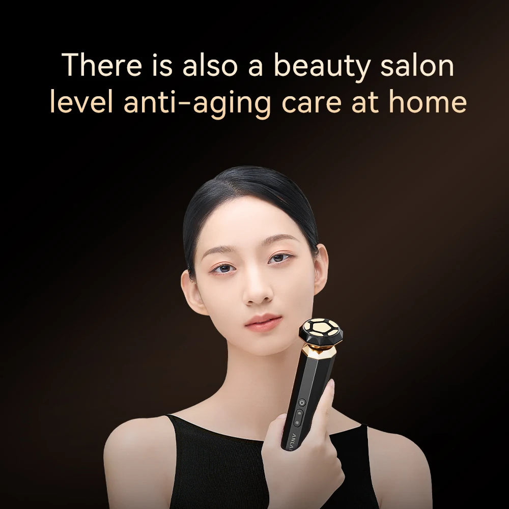 ANLAN Multifunction Skincare Device Pro 18K Gold Face Radio Frequency With Hot Cold EMS Facial Lifting Beauty Skin Care Massager.