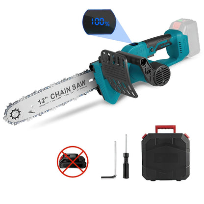 12 zoll Bürstenlosen Elektrische Kettensäge Mit Öler Cordless Elektrische Säge Garten Holzbearbeitung Schneiden Werkzeug Für Makita 18V Batterie pin