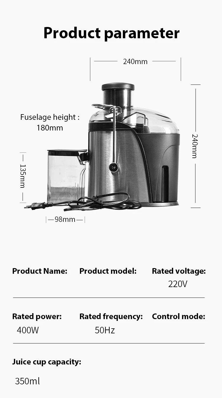 400W Juicer Machine,22000RPM Juicer with 3-inch Big Mouth for Whole Fruits and Veg,Juice Extractor with 2 Speeds,Easy to Clean.