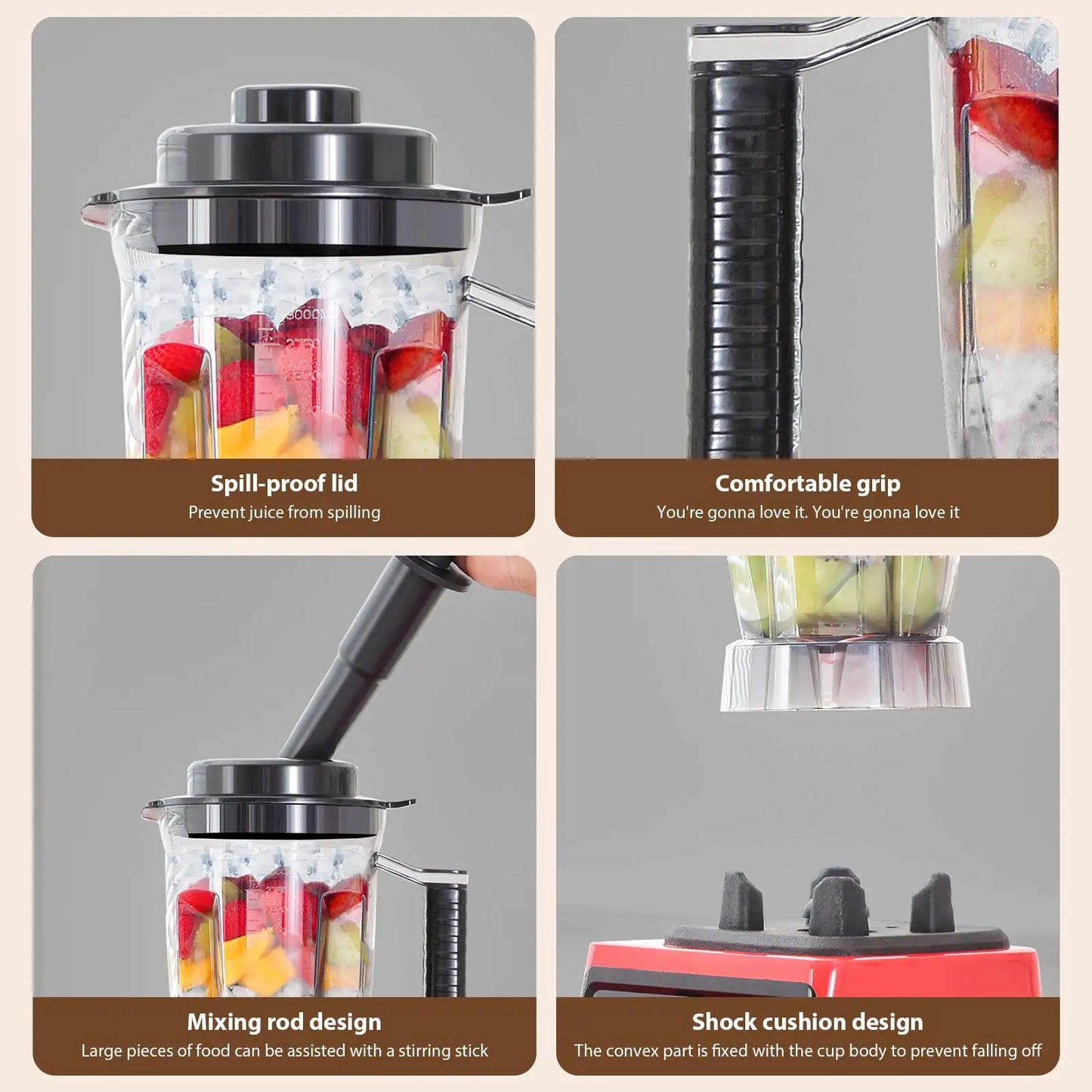 9500W 15 Speed multi-function Professional Blender 4-Blade 3-In-1 Wall Breaking Machine 5L Container Ice Nut Fruit mix Strong.