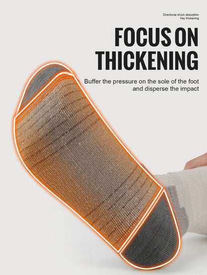 WRELS Merino Wool Socks Hiking Running Socks Soft Lightweight Shock Absorption Damping Mid-Calf Breathable Ankle Cycling Socks.