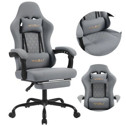 WOLTU Computer-Gamer-Stuhl, ergonomischer drehbarer PC-Gaming-Stuhl mit Taschenfederkissen, Massagefunktion für Büro und Zuhause