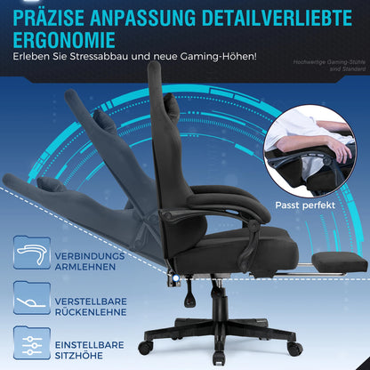 GTPLAYER Gaming Stuhl, Atmungsaktiver Bürostuhl, Bürostuhl Ergonomisch, Hochwertiger - Stoff, Ergonomischer PC Stuhl