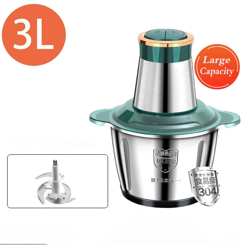 2Speeds 304Stainless Steel Electric Chopper Meat Grinder Mincer Food Processor Slicer Vegetable Food Chopper Meat Slicer Machine.