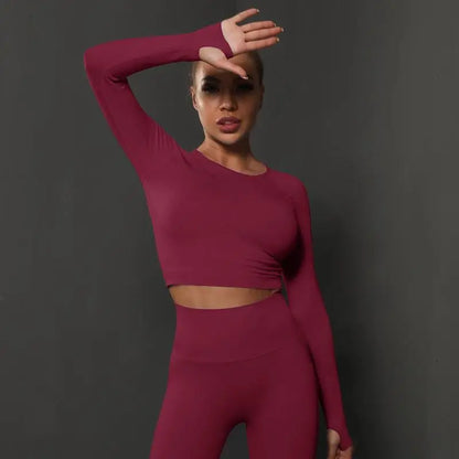 Cuties Women's Long Sleeve Top Sport Tops Yoga For Female Running Tight Tops Workout Suit Long Tee.