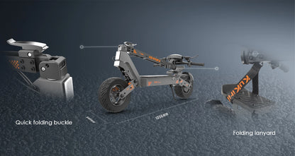 KuKirin G4 Electric Scooter Foldable , 2000W Motor, 60V 20Ah Battery, 70km/h Top Speed, 75km Range, 11'' Tubeless Wheels