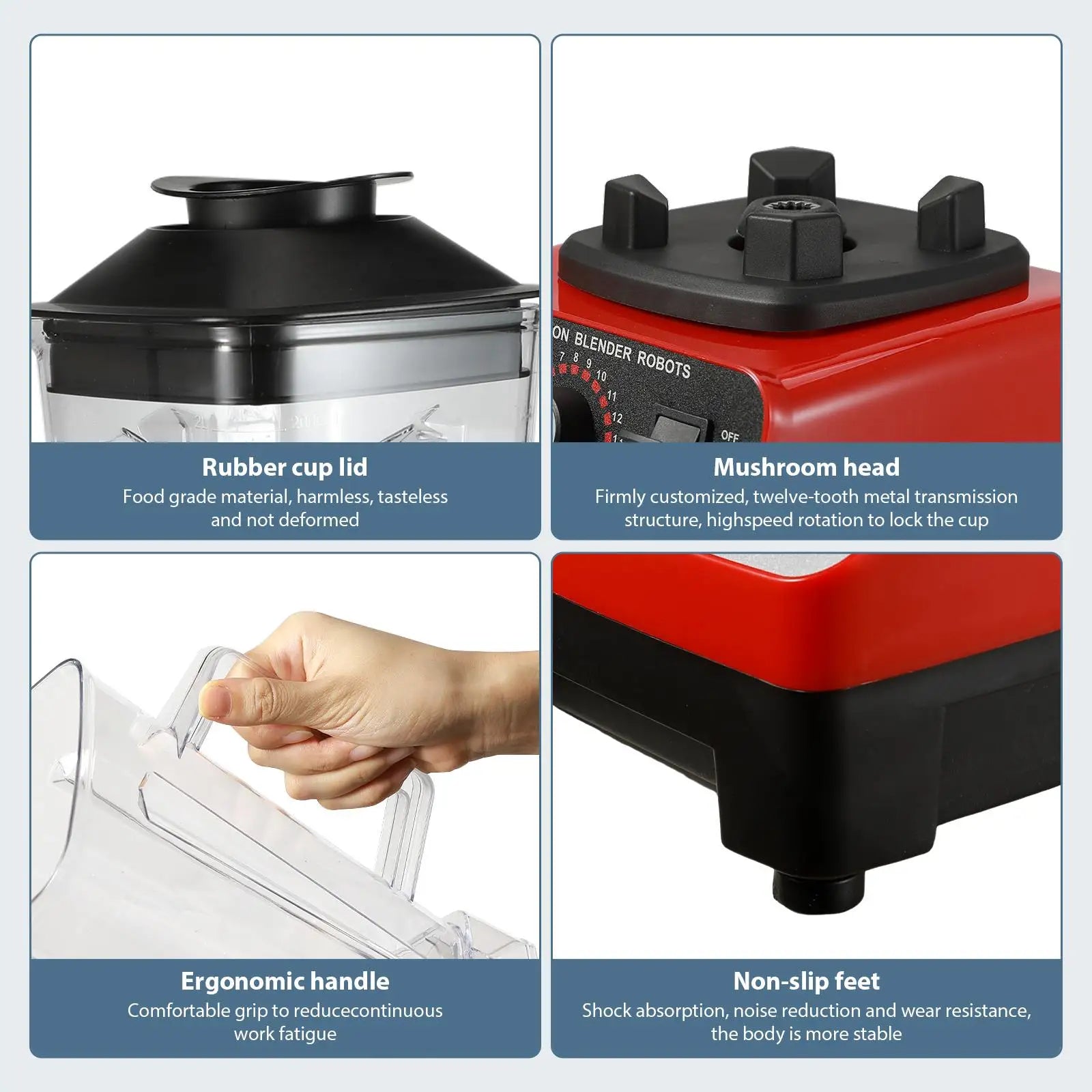 2000W Heavy Duty Commercial Blender Stationary Mixer Food Processor Ice Smoothies for Kitchen High Power Juicer Blender BPA Free.