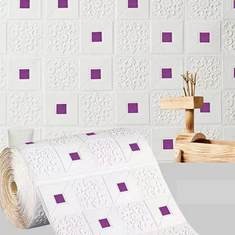 Retro Brick Pattern Room Decor PVC Home Decorations 3D Wallpaper Foam Wall Stickers DIY Self-adhesive 70cmX1m Renovation