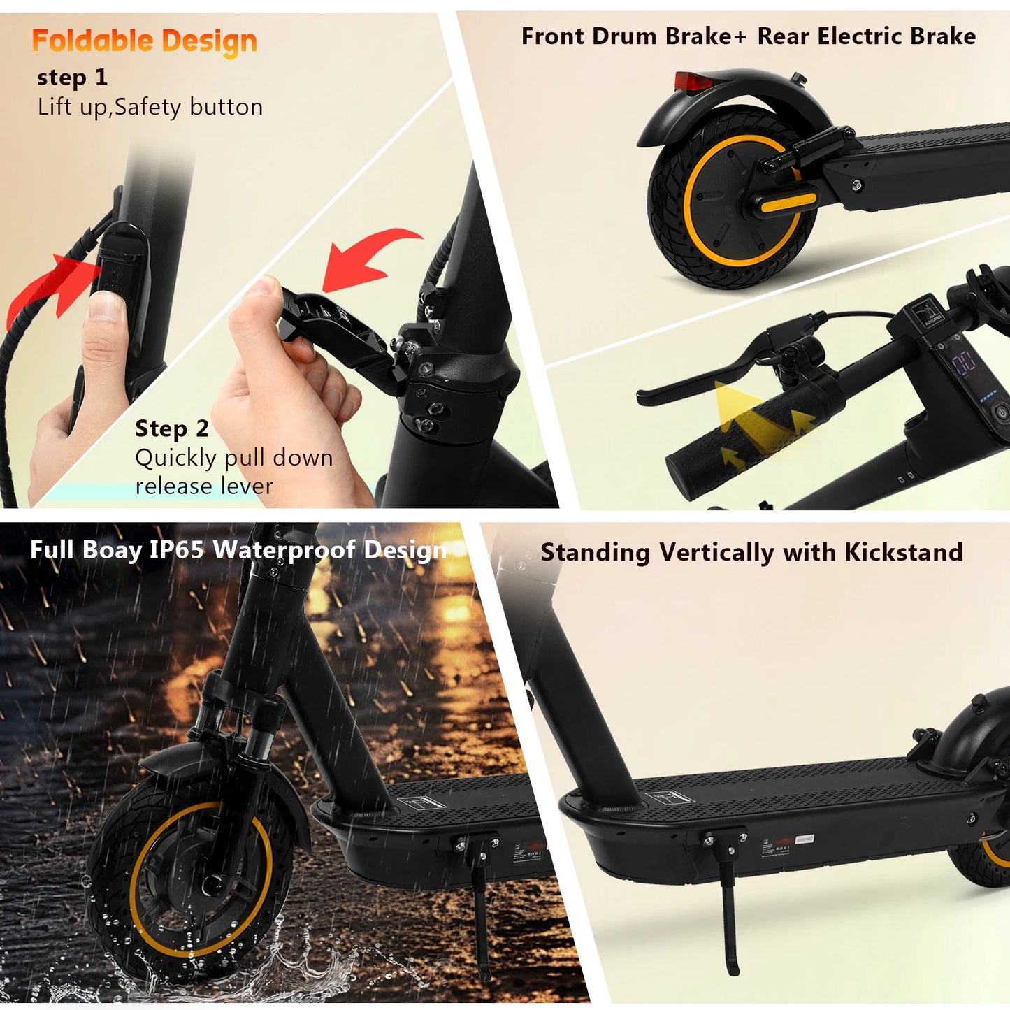 AOVOPRO V1MAX PRO 1200W Electric Scooter 45KM Max Range 35KM/H 500W Motor Power 42V14.5AH Folding Electric Scooter for Adults.