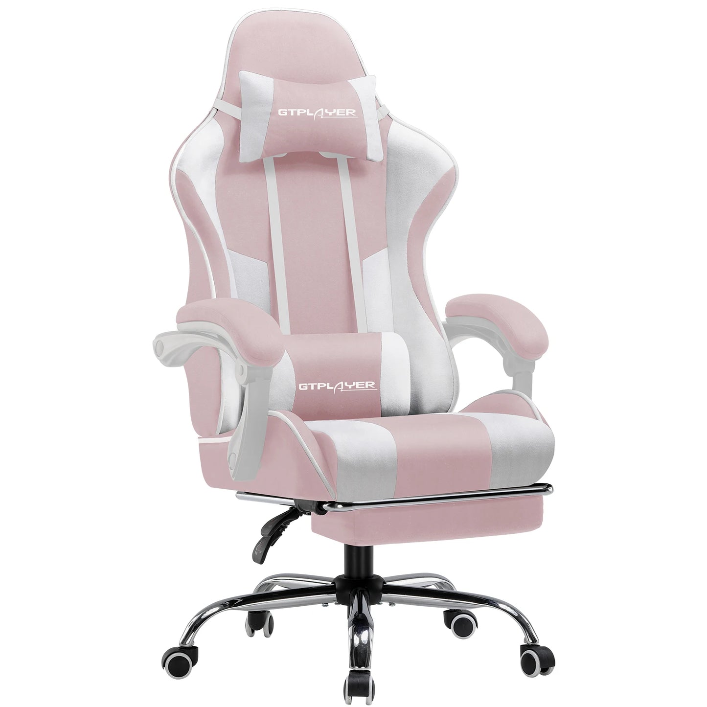 GTPLAYER Bürostuhl Gaming Stuhl Stoff Gaming Sessel Ergonomischer Gamer Stuhl mit Fußstütze, Kopfstütze Lendenkissen, Gepolstert