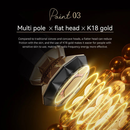 ANLAN Multifunction Skincare Device Pro 18K Gold Face Radio Frequency With Hot Cold EMS Facial Lifting Beauty Skin Care Massager.