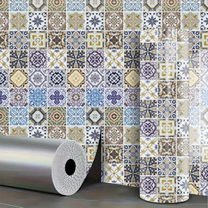 Imitation tile self-adhesive PVC marble waterproof wall sticker for living room kitchen bedroom decoration sticker