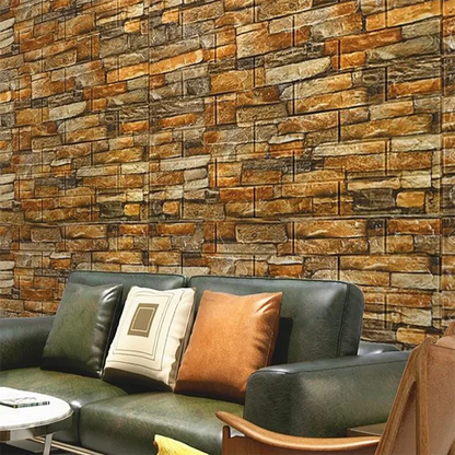Self Adhesive PVC Waterproof Wallpaper For Home Decoration Peel and Stick 3D Foam Faux Brick Pattern Wall Stickers 70cmx2m
