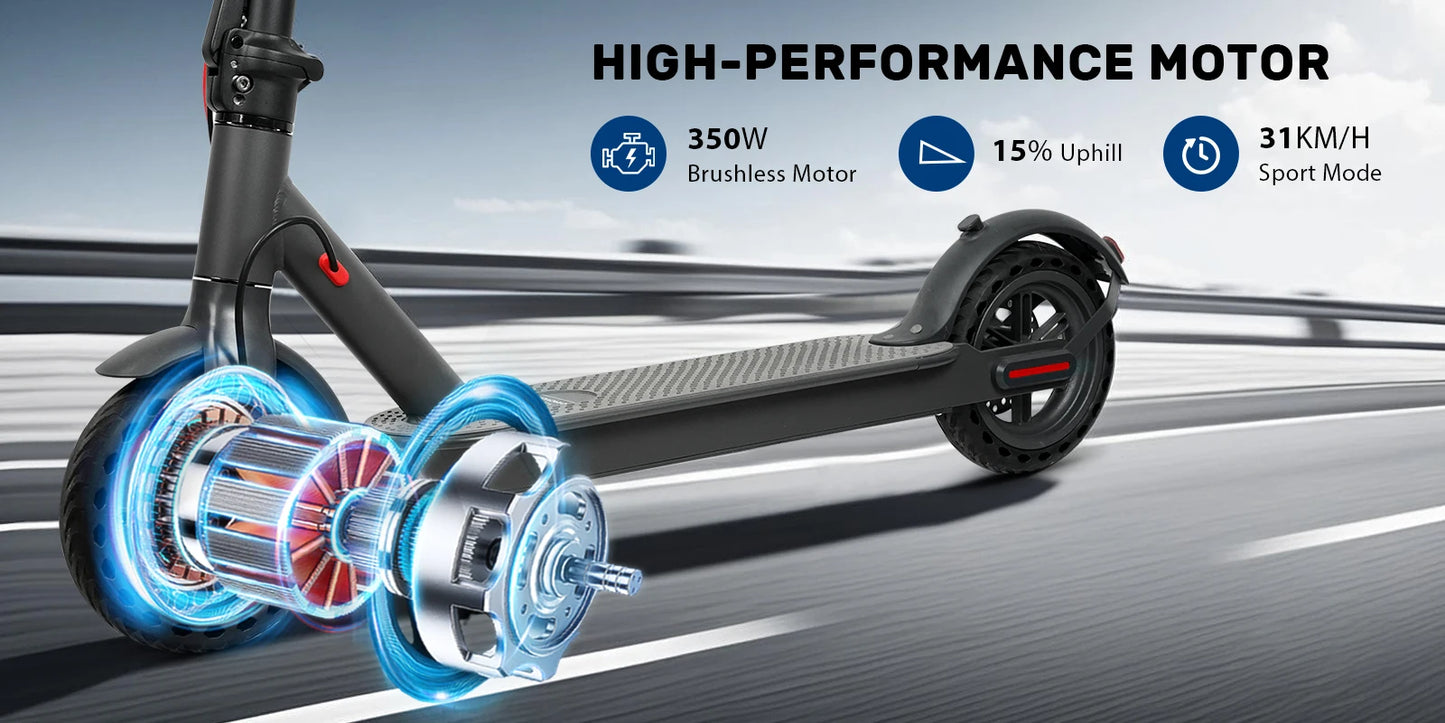 2025 Upgrate AOVOPRO Smart APP Electric Scooter 350W/500W Powerful Motor 36V/42V 25-45KM  Range Adults EScooter with Dual Brake