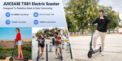 JUICEASE TX01 Electric Scooter for Adults 7.8Ah 350W Powerful Motor up to 31KM/H Speed Smart APP Electric Scooter with 5.2 Chips.