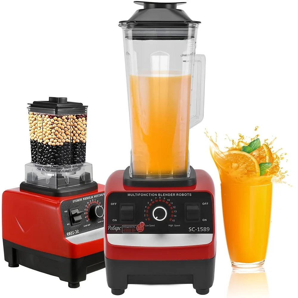 2-in-1 Powerful Blender Table Blenders Food Processor Ice Smoothies for Kitchen High Power Juicer Blender BPA Free.
