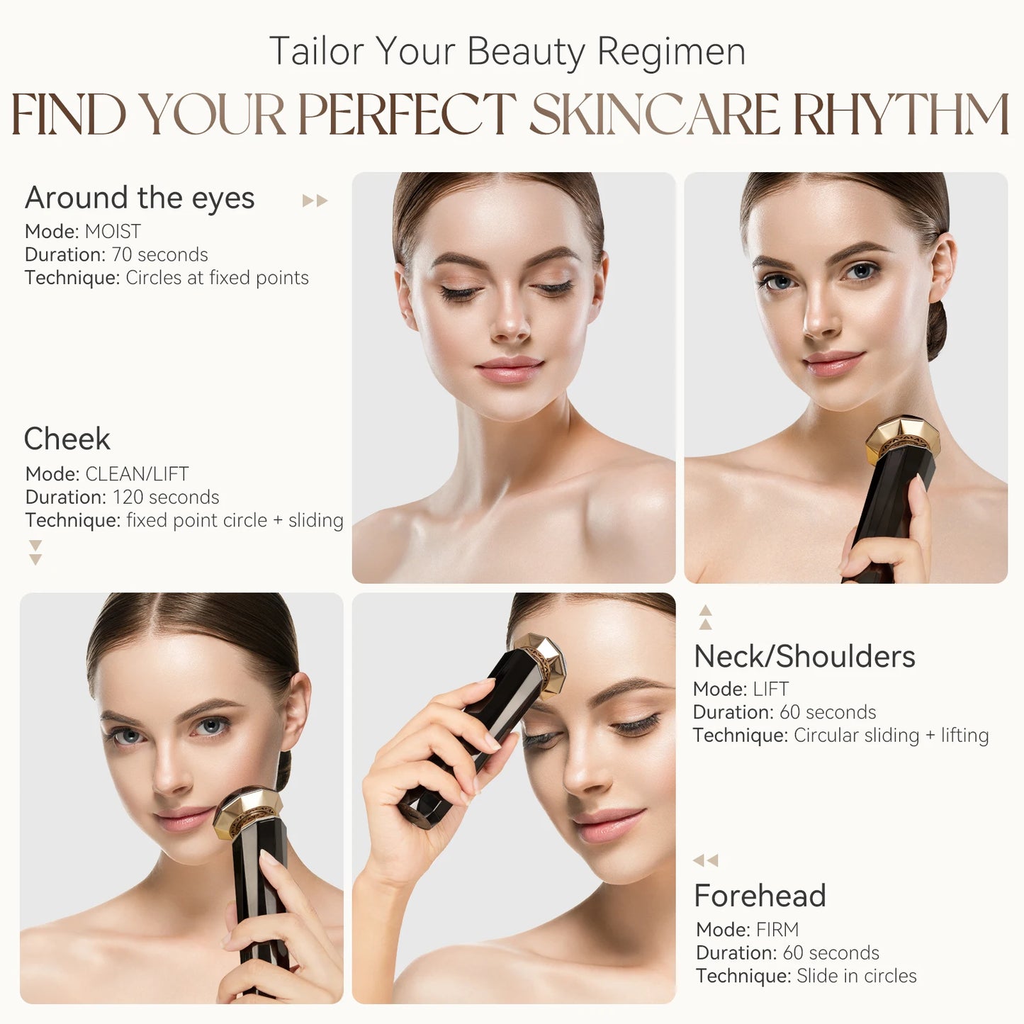 ANLAN Multifunction Skincare Device Pro 18K Gold Face Radio Frequency With Hot Cold EMS Facial Lifting Beauty Skin Care Massager.