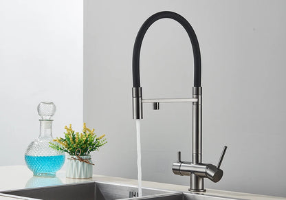 Black Grey Filtered Kitchen Faucet Water Filter Kitchen Faucets Filter Faucet Mixer Water Purification Water Drinking Water Taps