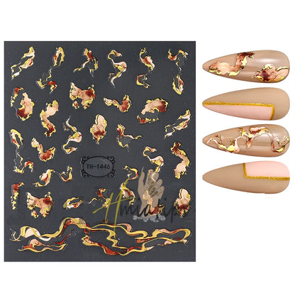 3D Jelly Gradient Nail Sticker Red Pink Blush Sliders Nail Design Gradient Style Translucent Gel Polish Wraps Decal.