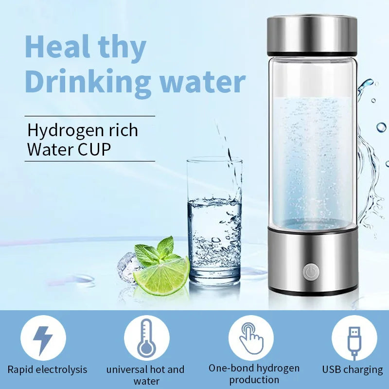 420ml Hydrogen-Rich Water Cup Electric Hydrogen Rich Water Generator Titanium Quality Filter Antioxidant Lonizer WaterCup.