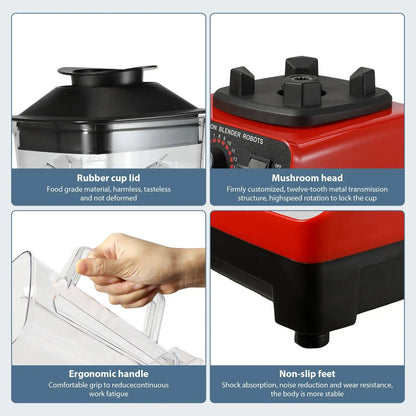 2-in-1 Powerful Blender Table Blenders Food Processor Ice Smoothies for Kitchen High Power Juicer Blender BPA Free.