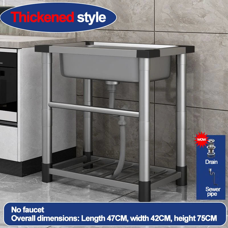 304 stainless steel sink, single-sink sink, household vegetable-washing sink, under-sink sink, large single sink, kitchen water