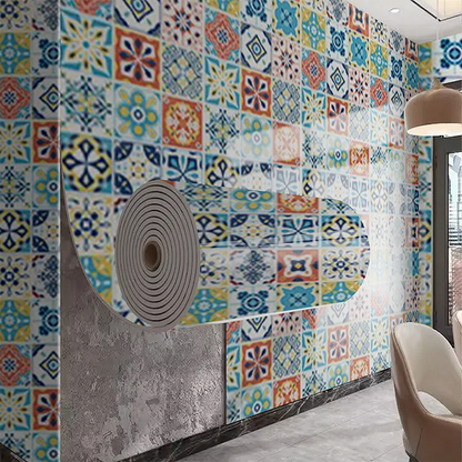 Imitation tile self-adhesive PVC marble waterproof wall sticker for living room kitchen bedroom decoration sticker