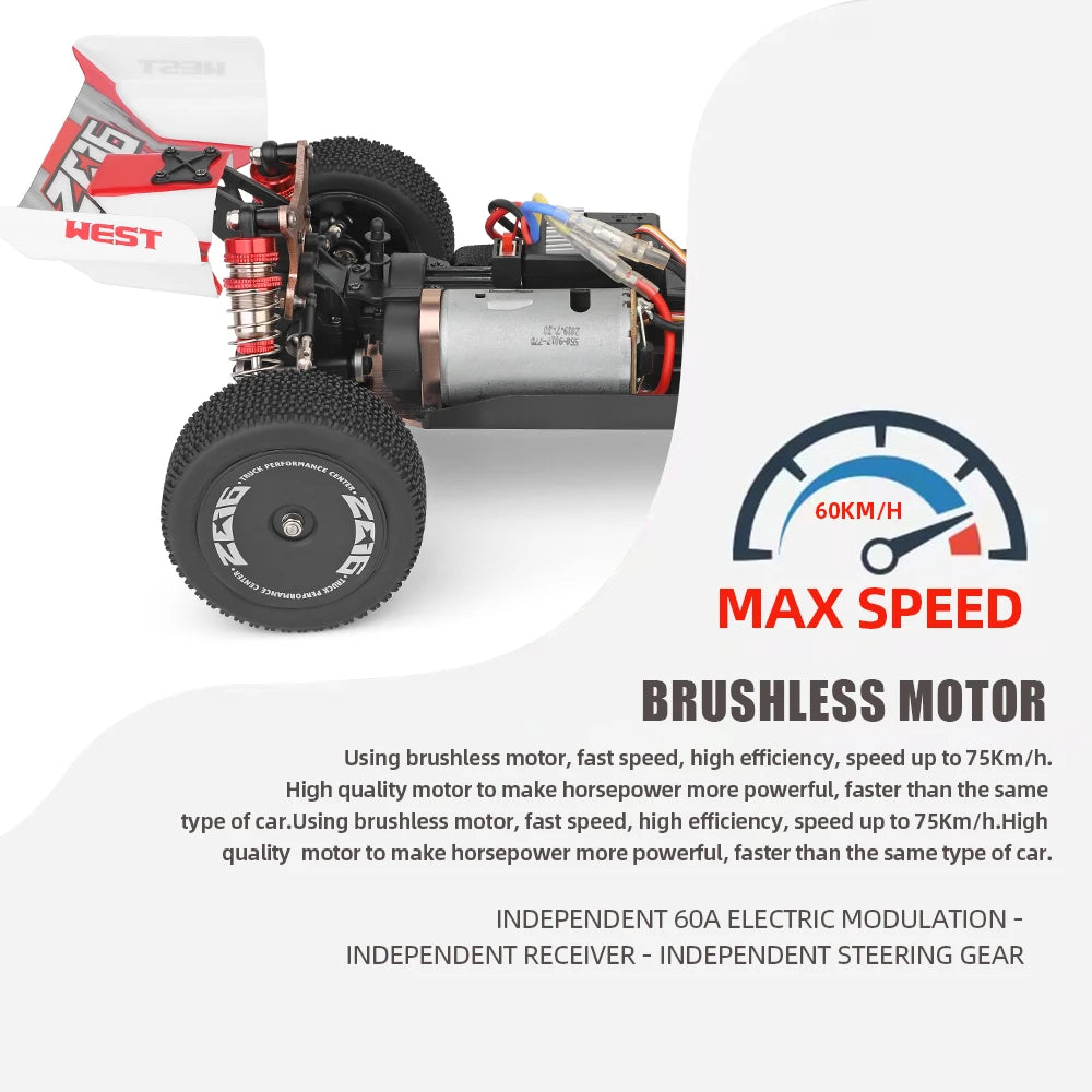 WLtoys 144010 144001 75KM/H 2.4G RC Car Brushless 4WD Electric High Speed Off-Road Remote Control Drift Toys for Children Racing.