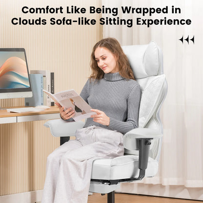 COMHOMA Gaming Stuhl, ergonomischer Bürostuhl, Schreibtischstuhl mit verstellbare Armlehnen, Taschenfederkern-Lendenwirbelstütze