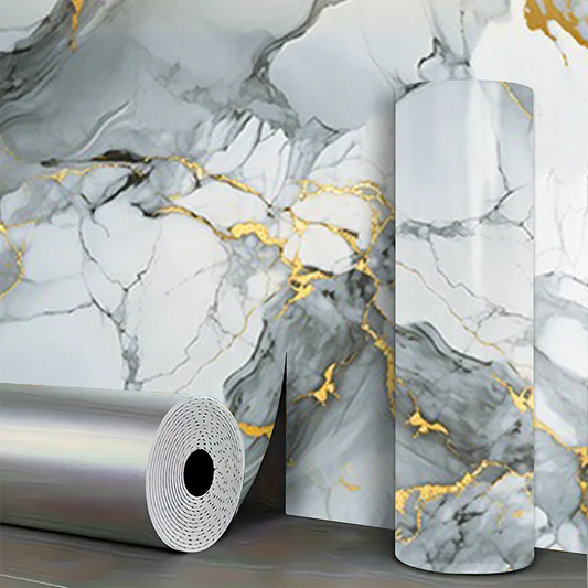 Marble Pattern Wall Panel Peel and Stick Wallpaper Decorative European Style Wall Art for Living Room Bedroom Home Decoration