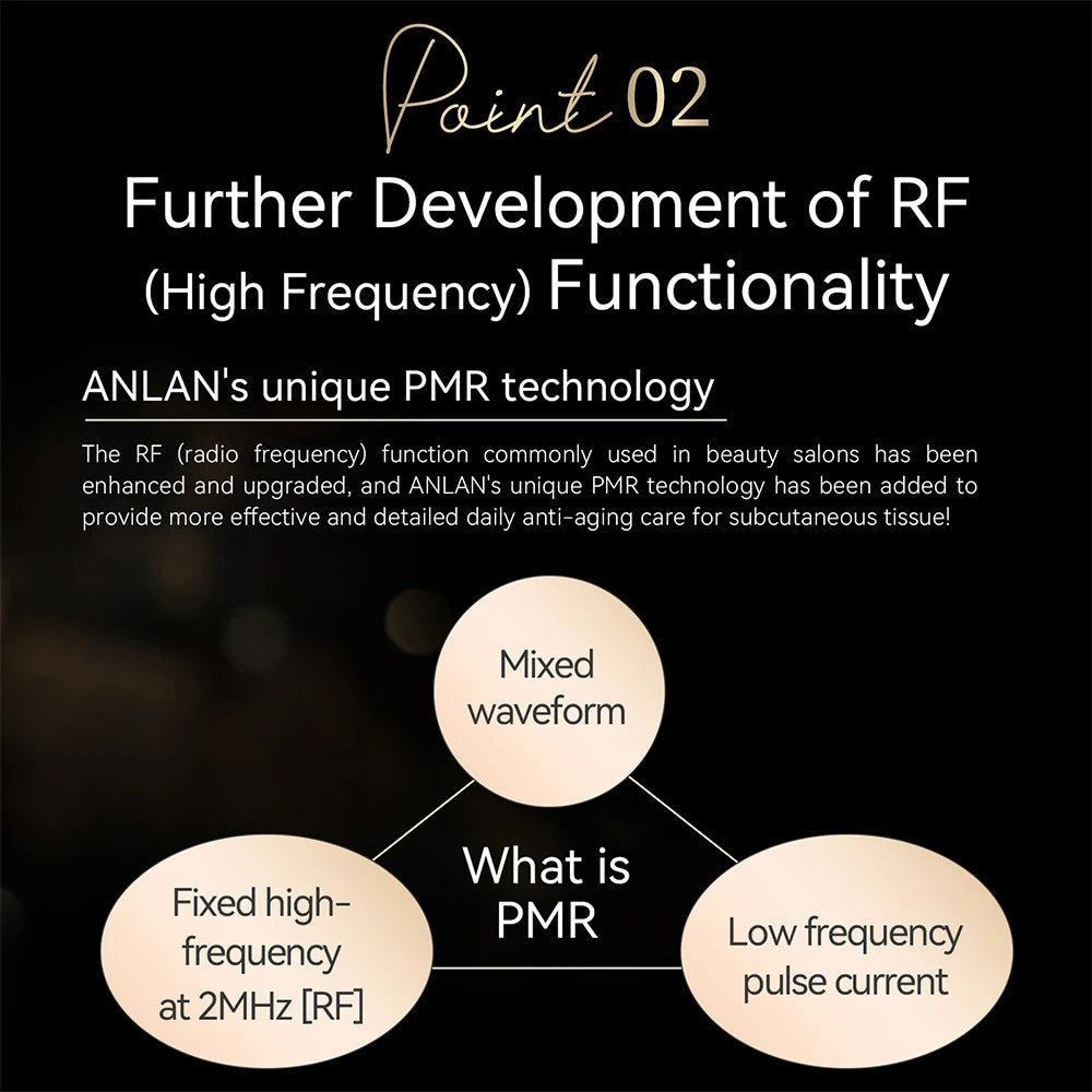 ANLAN Multifunction Skincare Device Pro 18K Gold Face Radio Frequency With Hot Cold EMS Facial Lifting Beauty Skin Care Massager.