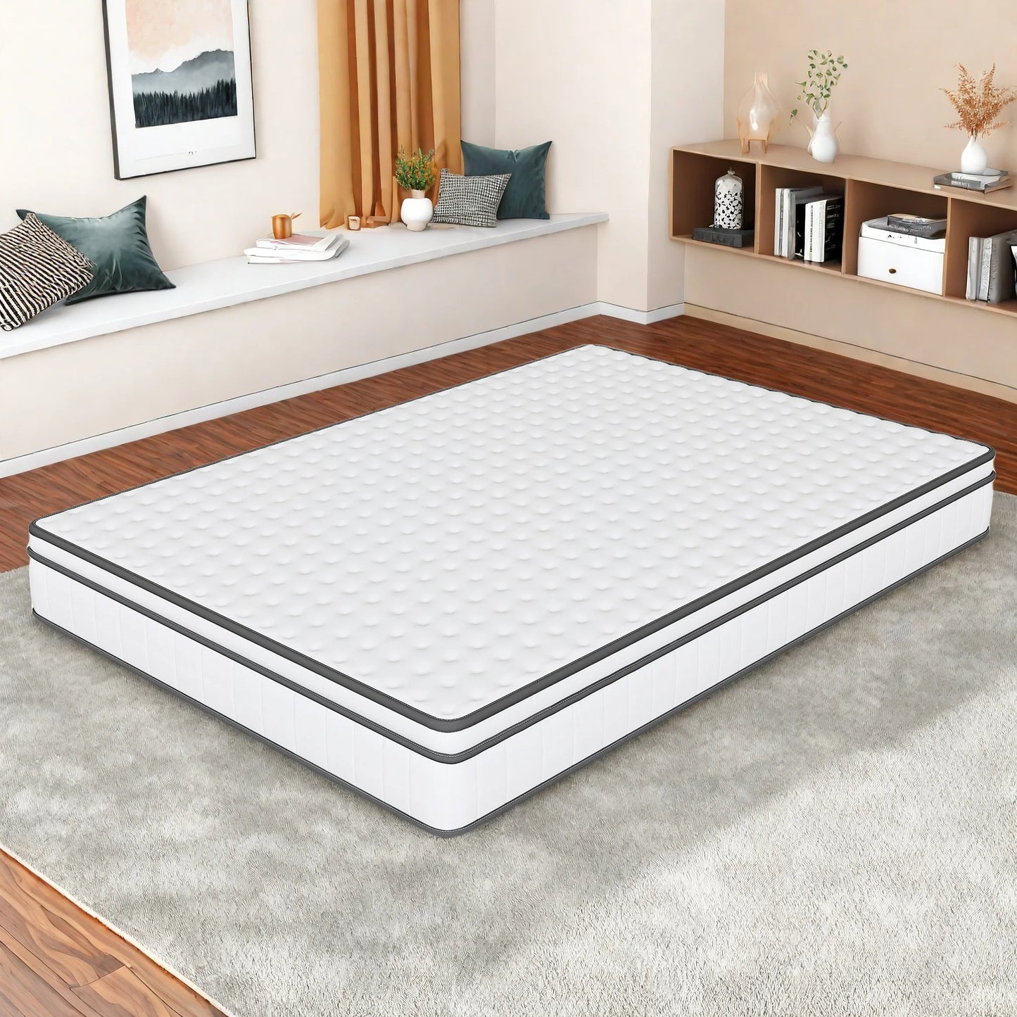 Anajqaqia 140 x 190 x 25 cm Federkernmatratze, mittelfeste orthopädische Federn, ergonomisches Design, atmungsaktive Matratze