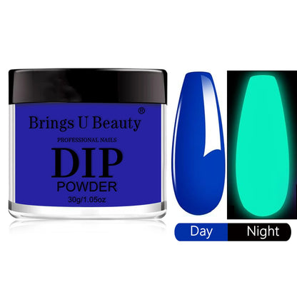 30g Luminous Nail Art Powder Halloween Dipping Powder Pink Pumpkin Orange Glow In Dark Phosphor Powder Party Manicure Salon DIY.