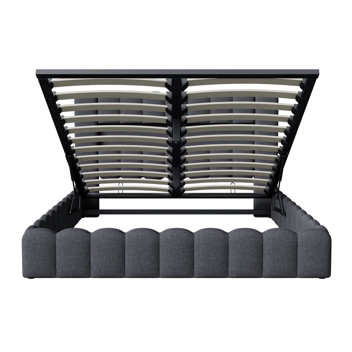 Rosahqnda Upholstered Bed 140x200cm,Storage Bed with LED and USB Charging,for Adults,Teen Bedrooms,Gray, Beige,Linen