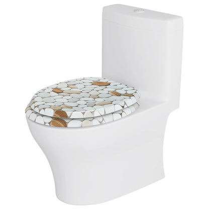O-förmiger Toilettensitz, verstellbare Scharniere, Toilettendeckel mit Motiv, Soft-Close-Mechanismus für Badezimmer