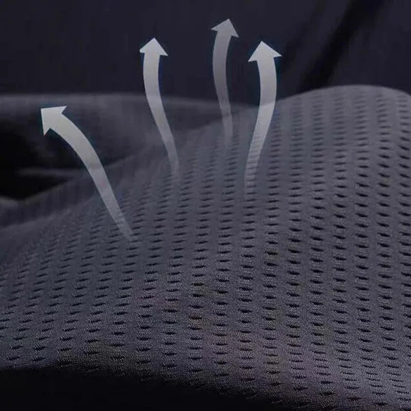 Men's Hollow Out Ice Silk Pants Mesh Breathable Casual Thin Quick Dry Pant Loose Elastic Beam Feet Pants Sports Fitness Trousers.