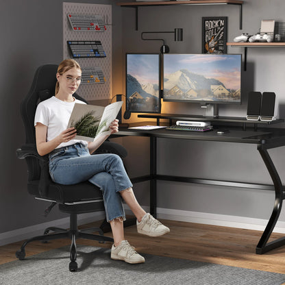 WOLTU Computer-Gamer-Stuhl, ergonomischer drehbarer PC-Gaming-Stuhl mit Taschenfederkissen, Massagefunktion für Büro und Zuhause